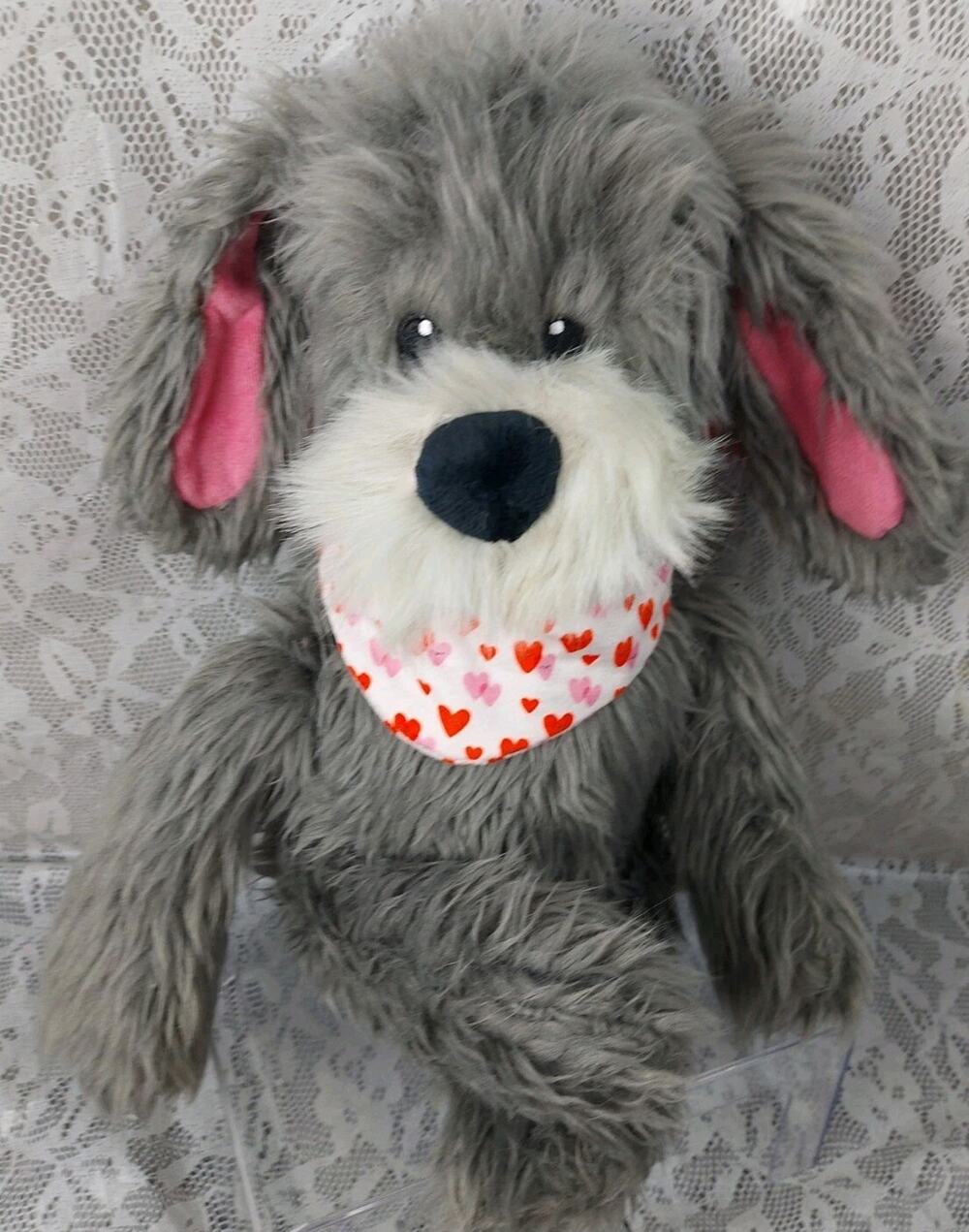 Target Giggle Scape Schnauzer Puppy Dog Gray Heart Bandana 18" Plush Stuffed Toy